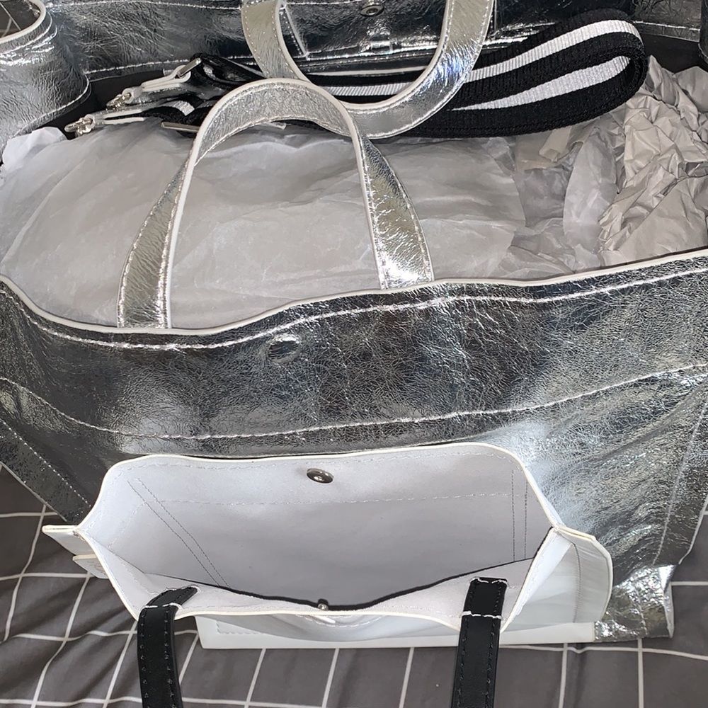 3.1 Phillip LIM Metallic Leather Accordion Tote - Picture 5 of 14